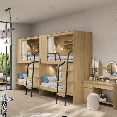 Ospedale-pronto Appartamento moderno completamente chiuso Letti in legno e scale da piedi in acciaio Supporto personalizzazione