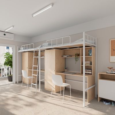 comprare 4000 X 900 X 2120 mm Letti a telaio metallico per adulti con supporto da scrivania personalizzato online manufacture