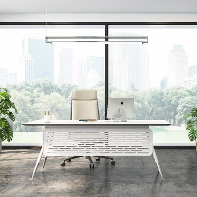 comprare Modern Office Furniture Executive Desk con piedi di metallo in Biancaneve supporto personalizzazione online manufacture