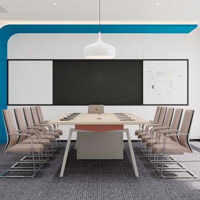 comprare Supporto di personalizzazione Gran tavolo da conferenza spessore superiore di 50 mm con prese di corrente in linea e cablaggio online manufacture