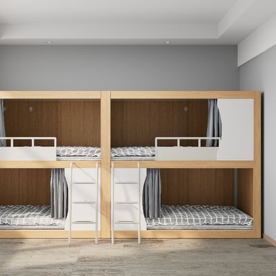 comprare Letto a coppia in acciaio e legno per dormitori o appartamenti a soffitto online manufacture