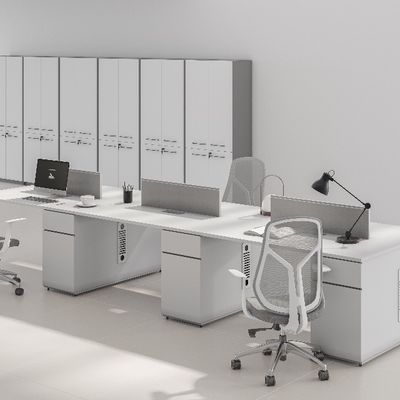 comprare Supporto per la personalizzazione Moderna scrivania per ufficio per quattro persone Disegno contemporaneo Mobili a pannello MFC durevoli online manufacture