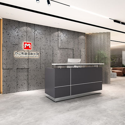 comprare Modern Minimalist Reception Desk in legno Con pannelli frontali scuri Ufficio Hotel Compagnia Ingresso Ospedali Clienti Ospedali Applicazioni Supporto personalizzazione online manufacture