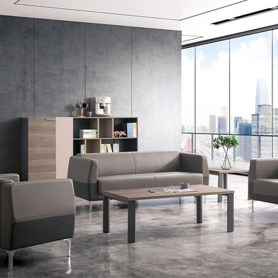comprare Divano per ufficio Set moderno per la reception aziendale Divano con mobili in pelle per piedi in acciaio inossidabile e base per gambe in acciaio online manufacture