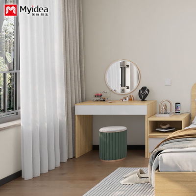 comprare Combinazione scrivania e sedia con specchio e cassetti personalizzabile, toletta da camera da letto, capacità di carico 1000N, bianca, di Myidea online manufacture