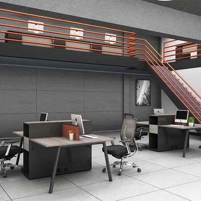 Two People Four Employees Office Work Computer Desk Screen Card Workstation Desk Combination for Commercial Furniture