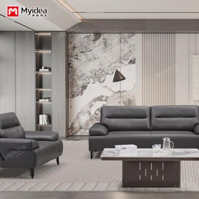comprare Mobili d'ufficio moderni Lobby dell'albergo Sala del direttore generale Accoglienza Divano da ufficio in pelle online manufacture