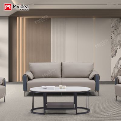 comprare Moderno design di lusso divano ufficio set tavolo da caffè in pelle business reception proprietario della società negoziazione hotel lobby negozio area salotto online manufacture