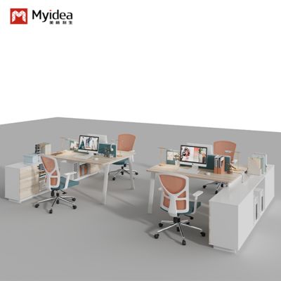 comprare Scrivania per il personale della fabbrica di mobili per ufficio di Foshan, fronte due persone con armadietto, scrivania da ufficio con serratura, scrivania per computer con schermo online manufacture