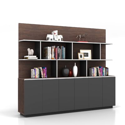 Office Back Cabinet Combination Multi Functional Light Industry Wind Wrapped Edge Design Book Display Independent Office Back Cabinet