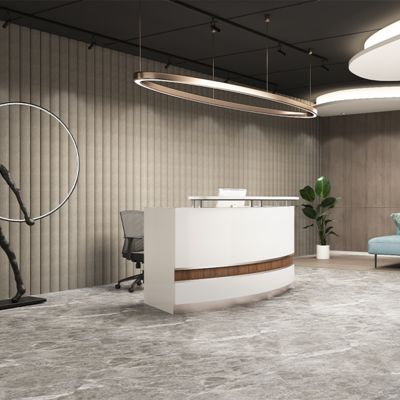 comprare Servizio di ricezione aziendale, Reception Desk, Simple Modern Office Front Desk, Lobby dell'hotel curvo, Bar Counter, cassa online manufacture