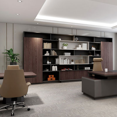 Boss's Office Back Cabinet Dark Luxury Fashion 5-Layer Document Cabinet Wooden Document Cabinet President's Office