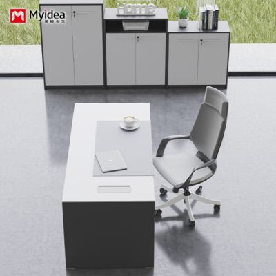 customization white baking paint process office desk，modern and fashionable boss desk，office furniture，computer desk