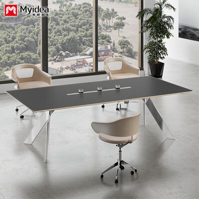 comprare Personalizzazione elegante, tavolo da ufficio e conferenza alla moda e di alta gamma con piedi in acciaio inossidabile lucido, tessuto morbido e confortevole al tatto online manufacture
