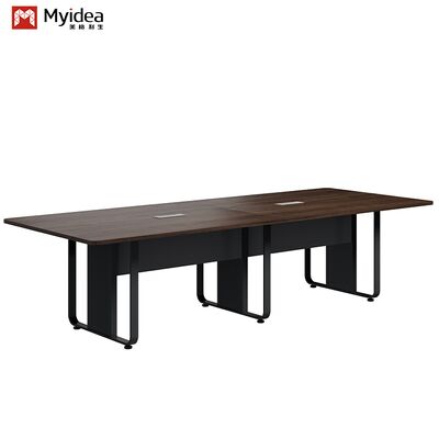 comprare Moderno Disegno Legno scuro Tavolo da conferenza Con gambe in acciaio laminato a freddo Mobili da ufficio per sale riunioni e negoziazioni Fabbrica all'ingrosso online manufacture