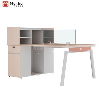 Modern Contemporary Staff Desk with Glass Screen and Eco-Friendly Office Furniture for Commercial Use