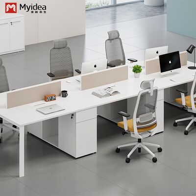 Two Staff Members Facing Each Other, Four Drawer Office Desk, Bright Color Screen, Office Furniture Desk wholesale