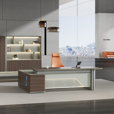 comprare Scrivania con rivestimento in PVC curvo con luce ambiente regolabile online manufacture