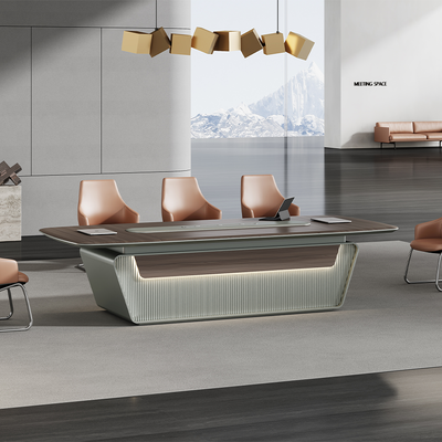 comprare Tavolo da conferenza a bordo rotondo laminato in vinile in PVC online manufacture