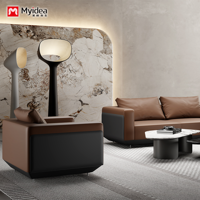 comprare Nordic Minimalism Divano in cuoio Set ufficio camera da letto Disegno sezionale tradizionale Gambe metalliche Divani a sedile singolo/triplo online manufacture