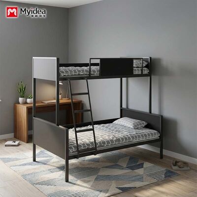 comprare Letto a coppia con costruzione ibrida in acciaio e legno ️ Modulo robusto per appartamenti, dormitori e alberghi. online manufacture