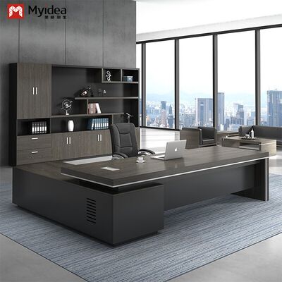 Scrivania direzionale ecologica a forma di L con sottocabinetto di grande capacità